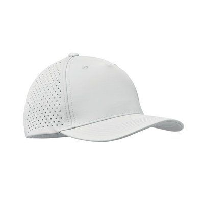 Gorra 5 paneles ventilada secado rápido Blanco