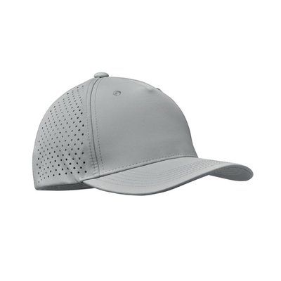 Gorra 5 paneles ventilada secado rápido Gris