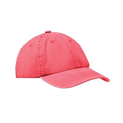 Gorra 6 paneles algodón lavado Rojo