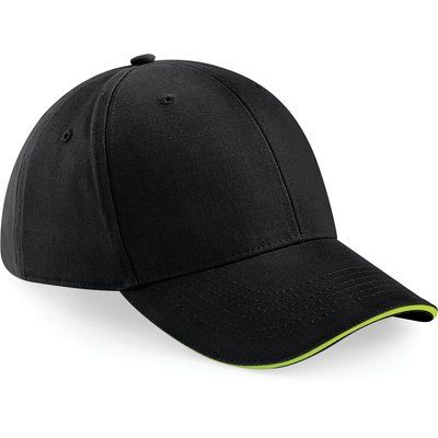 Gorra de 6 paneles Black / Lime Green