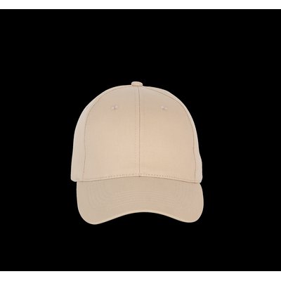 Gorra de algodón 6 paneles ajustable Beige