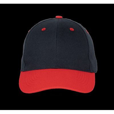 Gorra de algodón con 6 paneles y cierre ajustable Navy / Red