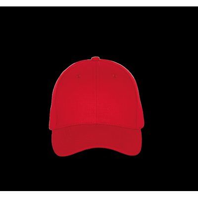 Gorra de algodón con 6 paneles y cierre ajustable Red