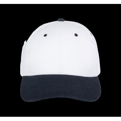 Gorra de algodón con 6 paneles y cierre ajustable White / Navy