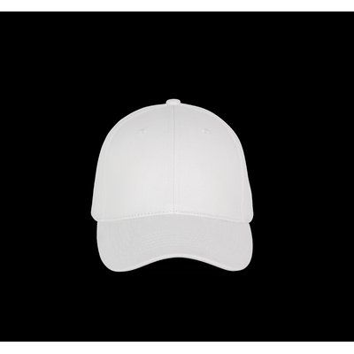 Gorra de algodón con 6 paneles y cierre ajustable White