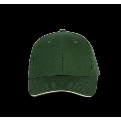 Gorra algodón cierre hebilla metálica Forest Green / Beige