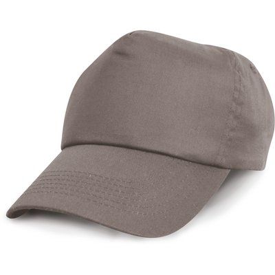 Gorra de algodón con cierre de velcro y ojales Grey