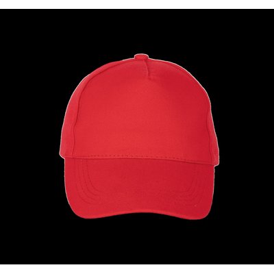 Gorra de algodón grueso con 5 paneles Rojo