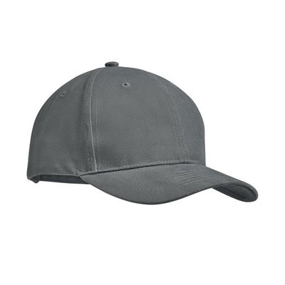 Gorra algodón grueso de 6 paneles con cierre de hebilla metal Gris