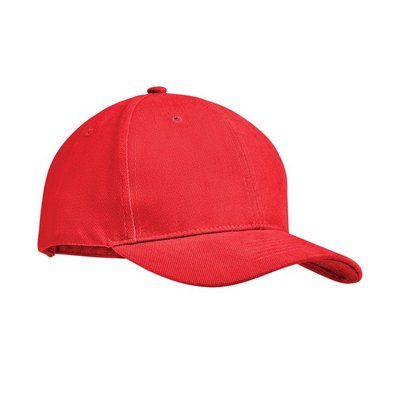 Gorra algodón grueso de 6 paneles con cierre de hebilla metal Rojo