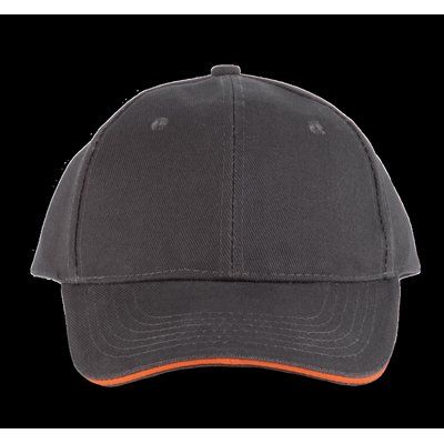 Gorra algodón grueso Dark Grey / Orange