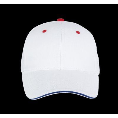 Gorra algodón grueso White / Royal Blue / Red