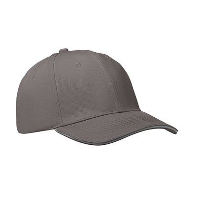 Gorra de béisbol de algodón cepillado Gris Oscuro/Gris