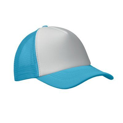 Gorra beisbol especial sublimación BLANCO/TURQUESA