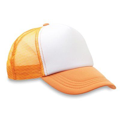 Gorra beisbol de rejilla Naranja Fluorescente