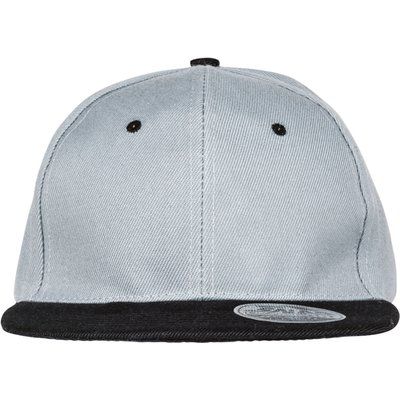 Gorra bicolor con visera plana Heather Grey / Black