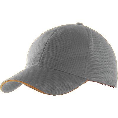 Gorra deportiva con cierre ajustable Grey / Orange