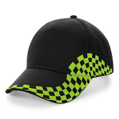 Gorra estampada con Velcro Black / Lime Green