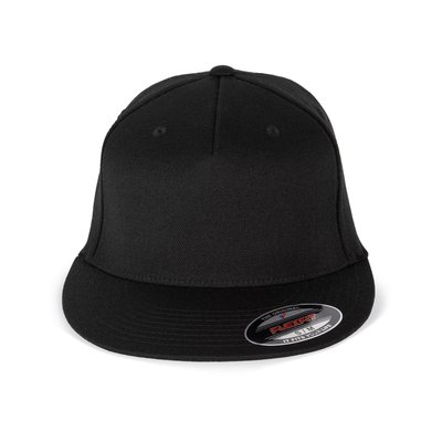 Gorra Flexfit con visera plana Negro L/XL