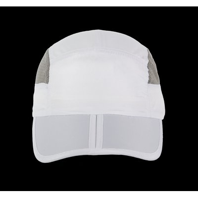 Gorra plegable de microfibra con velcro Gris / Blanco