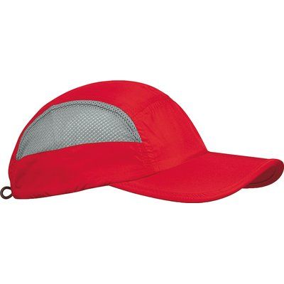 Gorra plegable de microfibra con velcro Red / Grey