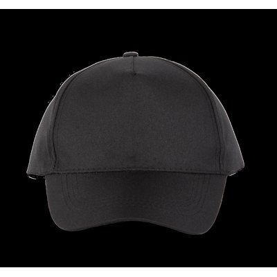 Gorra de poliéster 5 paneles cierre velcro Black