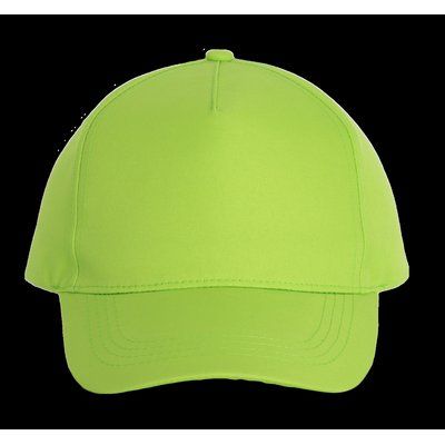 Gorra de poliéster 5 paneles cierre velcro Lime