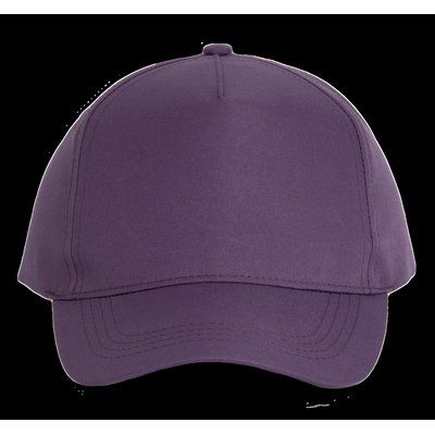 Gorra de poliéster 5 paneles cierre velcro Purple