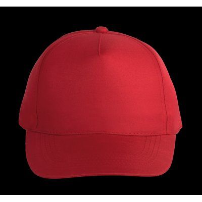 Gorra de poliéster 5 paneles cierre velcro Red