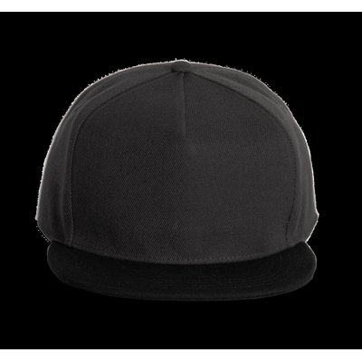 Gorra de poliéster con la Visera recta Negro / Gris