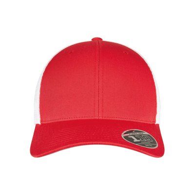 Gorra de rejilla bicolor ajustable Red / White