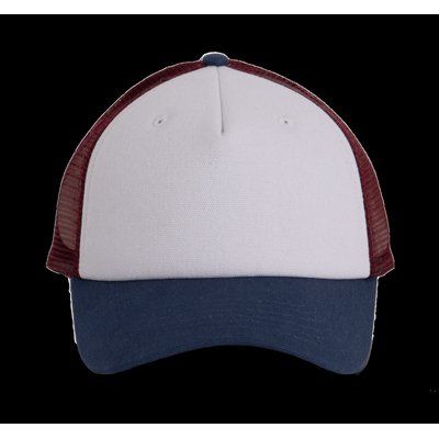 Gorra Trucker de 5 paneles White / Indigo / Wine