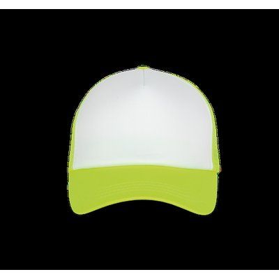 Gorra trucker con ajuste de plástico White / Fluorescent Yellow