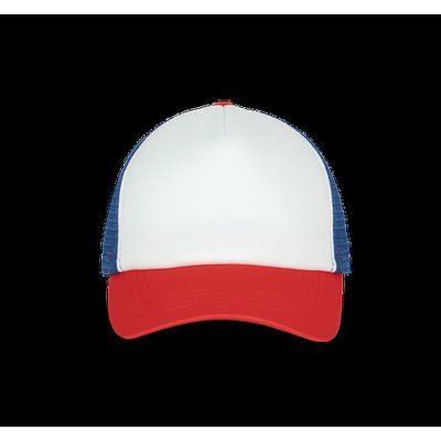 Gorra trucker con ajuste de plástico White / French Red / Reflex Blue