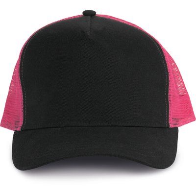 Gorra trucker algodón grueso Black / Fuchsia