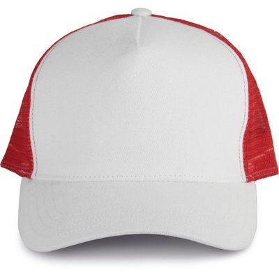 Gorra trucker algodón grueso White / Red