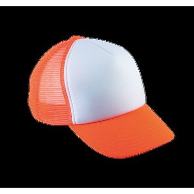 Gorra trucker infantil White / Fluorescent Orange