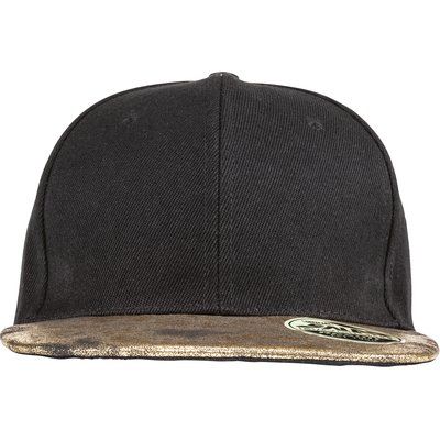 Gorra con Visera Plana y Ojales Black / Gold