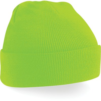 Gorro borde vuelto Fluorescent Green