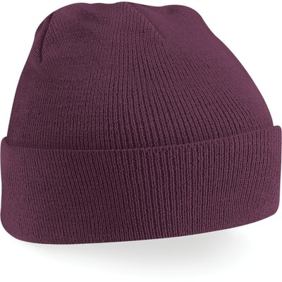 Gorro borde vuelto Plum