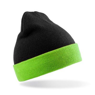 Gorro clásico reciclado quick dry Black / Lime