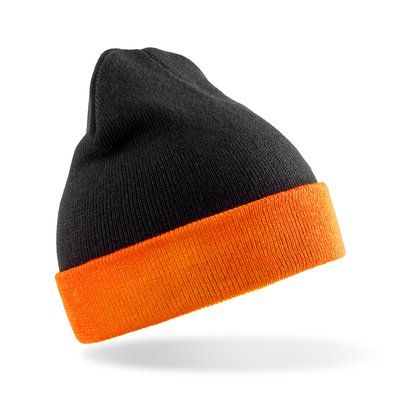 Gorro clásico reciclado quick dry Black / Orange