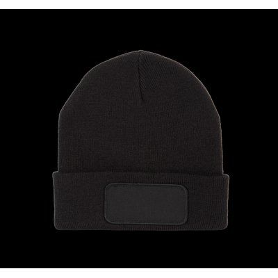 Gorro dobladillo con Parche Black