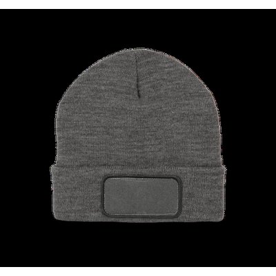 Gorro dobladillo con Parche Gris