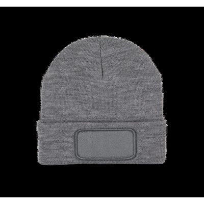 Gorro dobladillo con Parche Gris