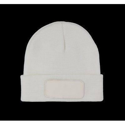 Gorro dobladillo con Parche White