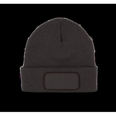 Gorro con forro polar y parche DARK GREY