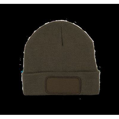 Gorro con forro polar y parche Dark Khaki