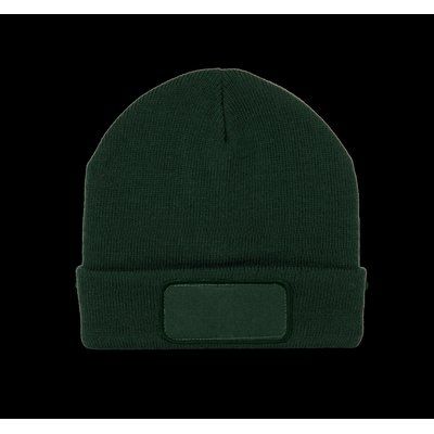 Gorro con forro polar y parche Forest Green