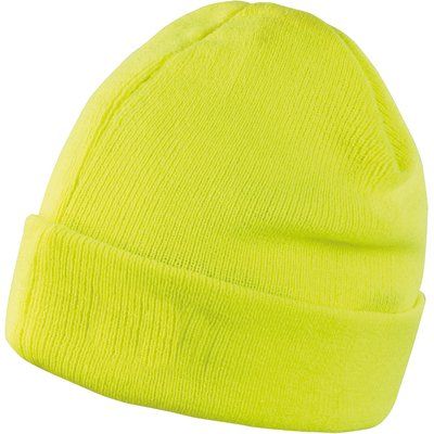 Gorro ligero cortavientos con polar y borde doblado Fluorescent Yellow